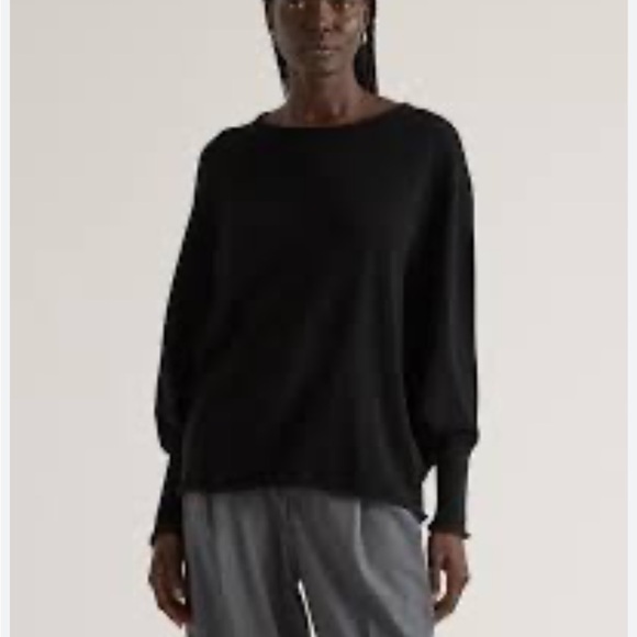 Quince Elegant Black Poncho Sweater - Picture 2 of 5